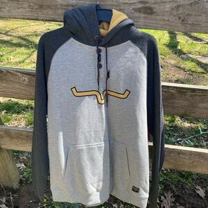 Men's Kimes Ranch Gray and Black Hoodie Large